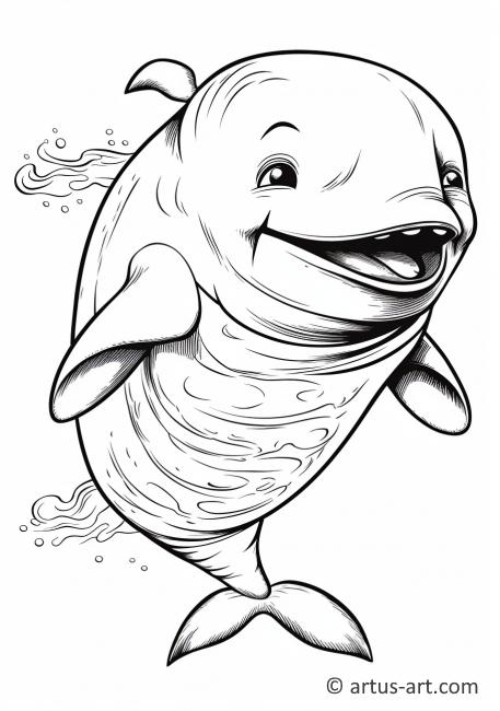 Cute Right Whale Coloring Page